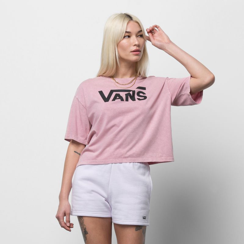 Vans Flying T-shirts Damen Rosa | Österreich-FLK345870