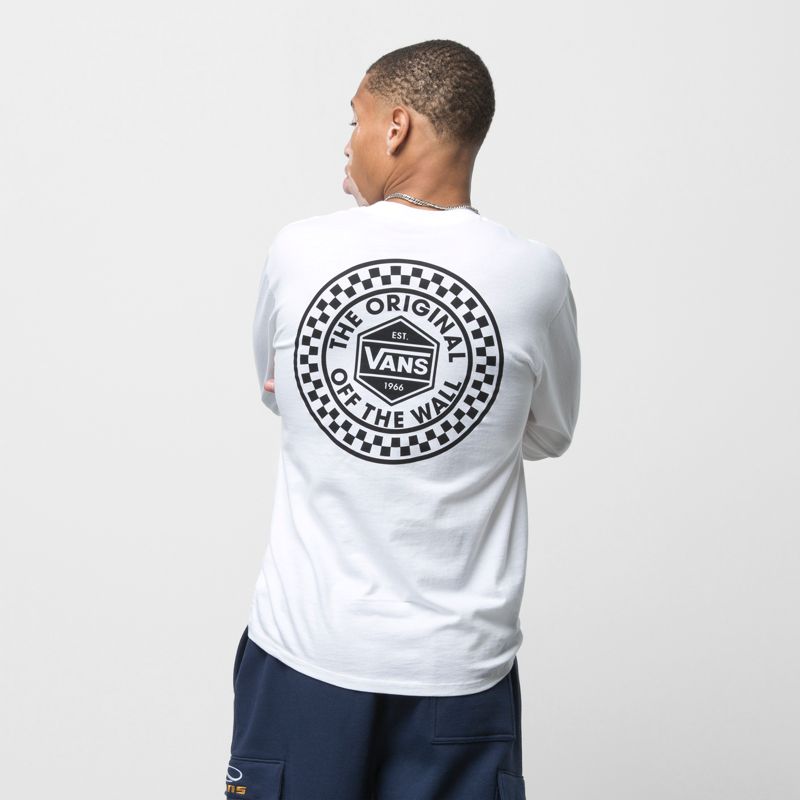 Vans Circle Checker T-shirts Herren Weiß | Österreich-YHK685207